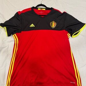 Adidas Belgium Red and Black Soccer Shirt